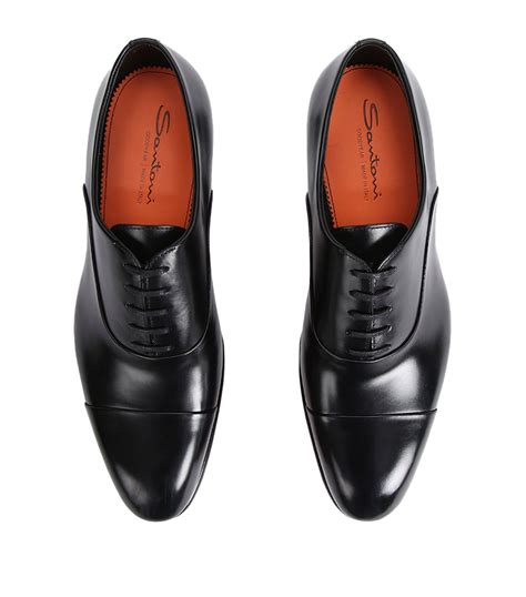 Black Brushed Leather Oxford Shoes 